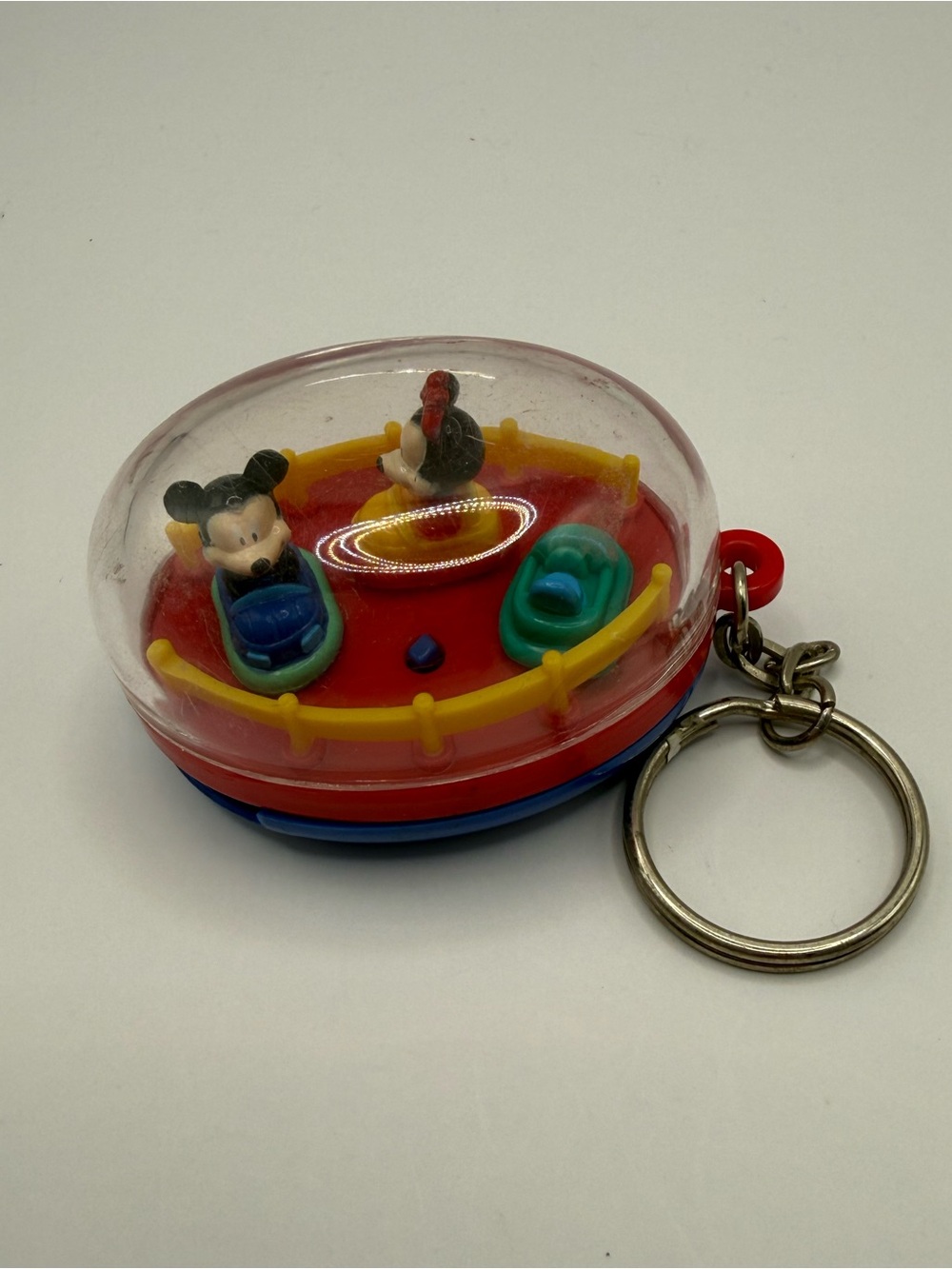 Red and Blue Kids Keychain Bumper Boat Toy with Character Figures